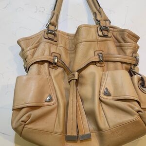 B. Makowsky Tan Leather Shoulder Bag
